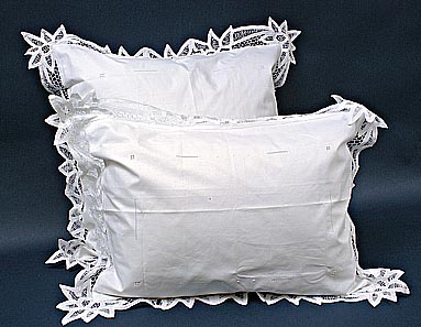 old fashion battenburg lace pillows sham, 26x26 square pillow shams, standard size pillow shams. 
