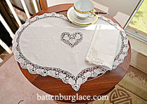 placemats, heart placemats, lace placemats