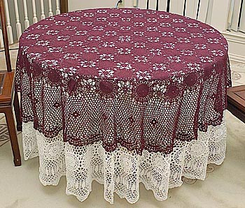 tablecloth round crochet burgundy pattern patterns rd