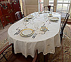 tablecloths, oval tablecloths, embroidery tablecloths. 