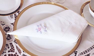 Irish Rose hemstitch napkin folded.JPG (22335 bytes)