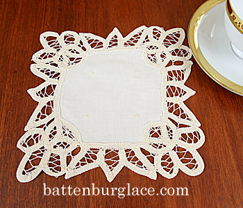 princess anne style square doilies battenburg lace design