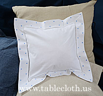 baby pillow french blue polka dots, polka dots, blue polka dots, pillow with polka dots, baby pillows, baby square pillows. 