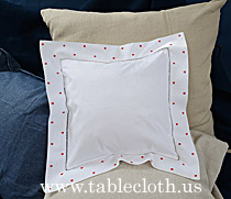 baby pillows, baby pillow shams, red polka dots, polka dots, baby pillow with red polka dots